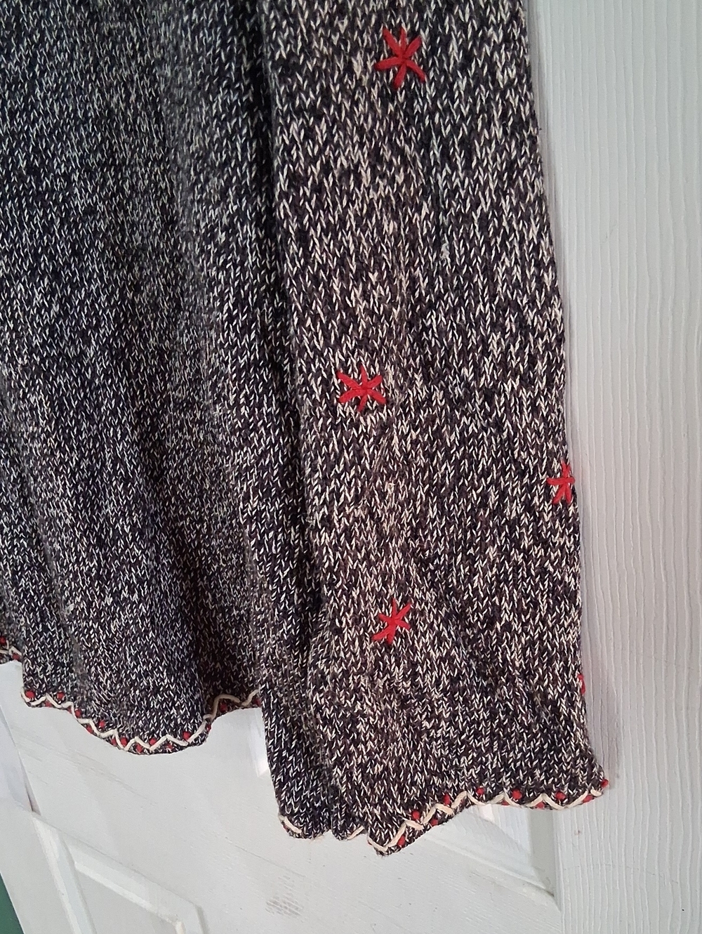 Erika Black & Red Snowflake Patchwork Cardigan - Picture 4 of 5